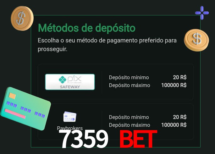 O cassino 7359 Bet oferece uma grande variedade de métodos de pagamento